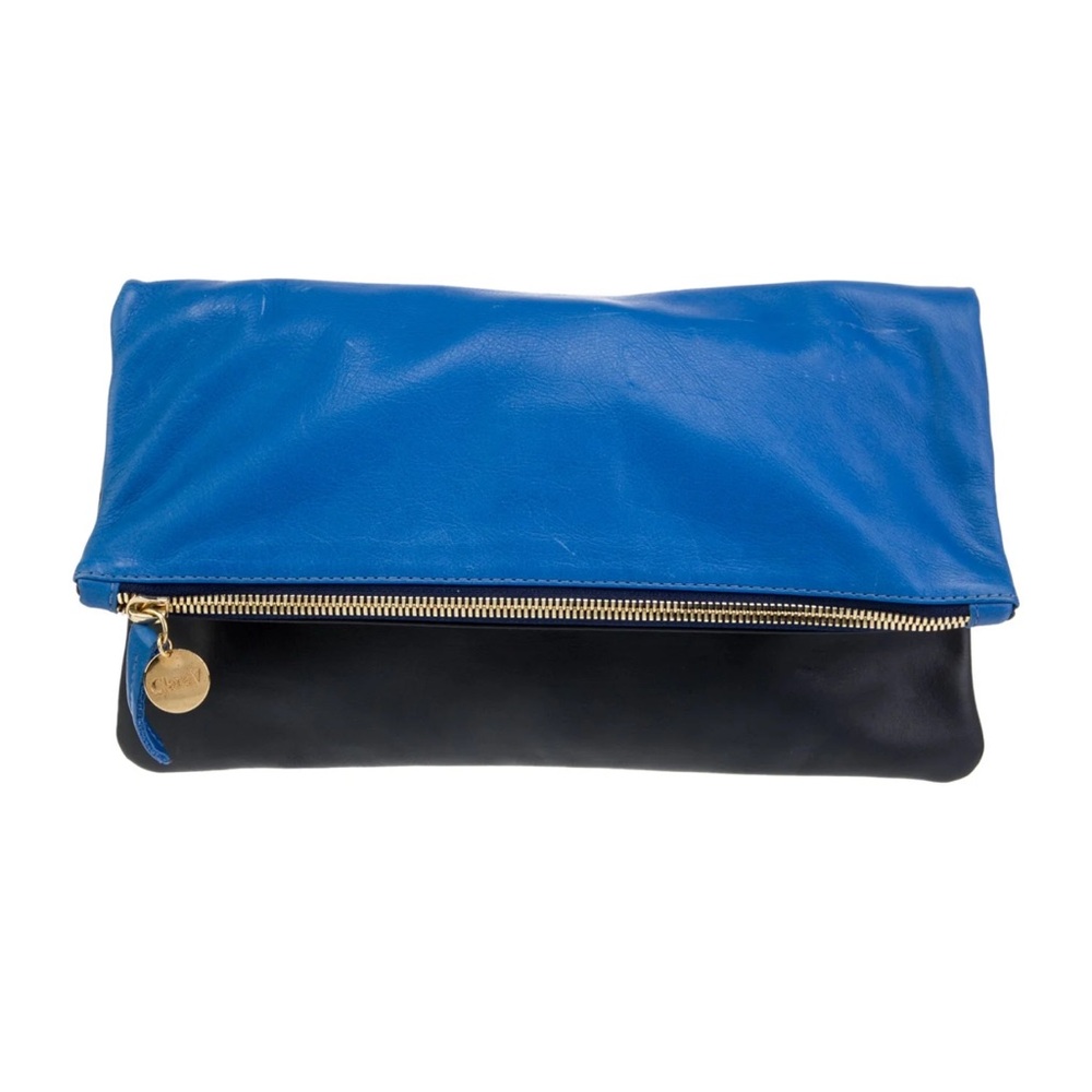 Clare V Blue Leather Clutch